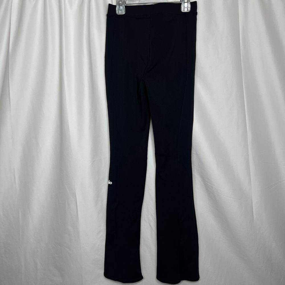 Alo Yoga Size XS High Waist 7/8 Zip It Flare Legging Pants Black Athletic Sport - Picture 4 of 13